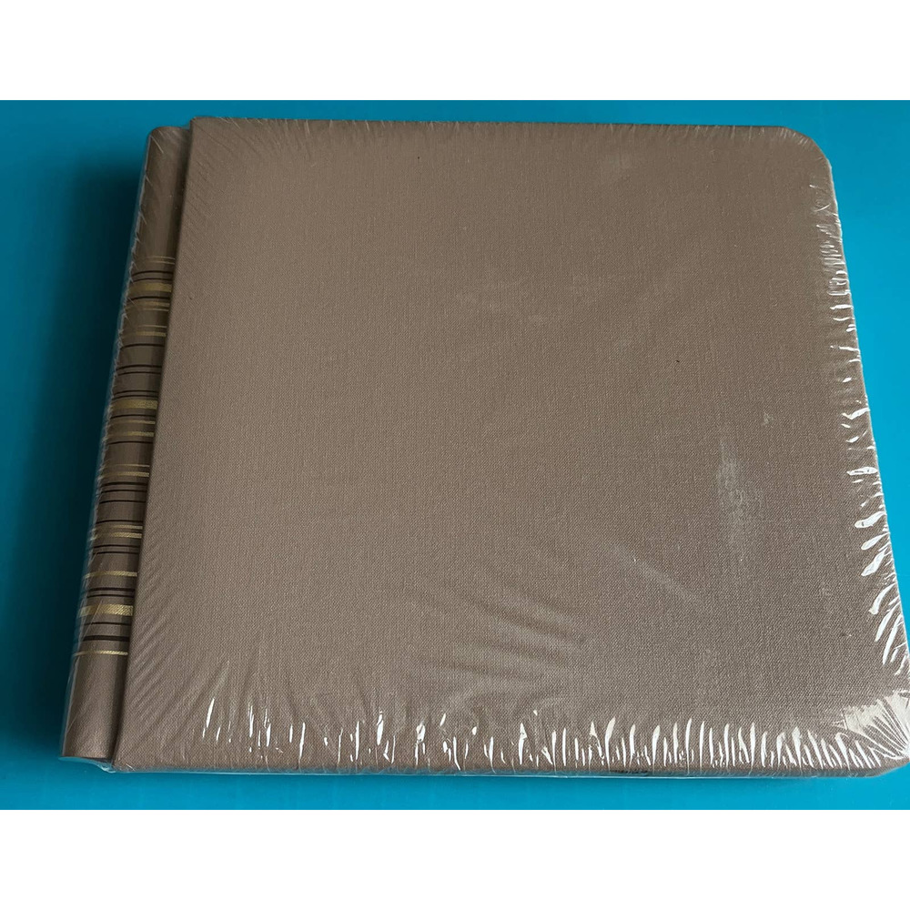 Creative Memories 7x7 Tan Hinge Strap Scrapbook Album and Page Protectors
